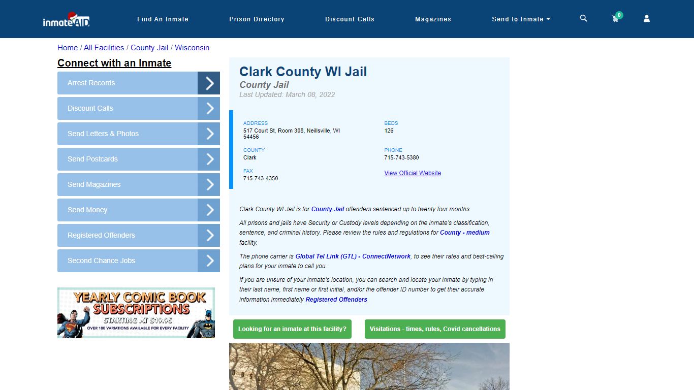 Clark County WI Jail - Inmate Locator - Neillsville, WI