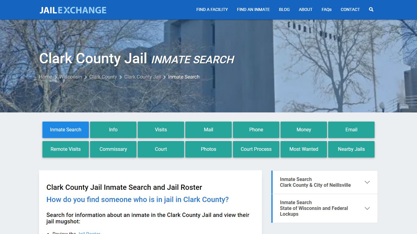 Inmate Search: Roster & Mugshots - Clark County Jail, WI